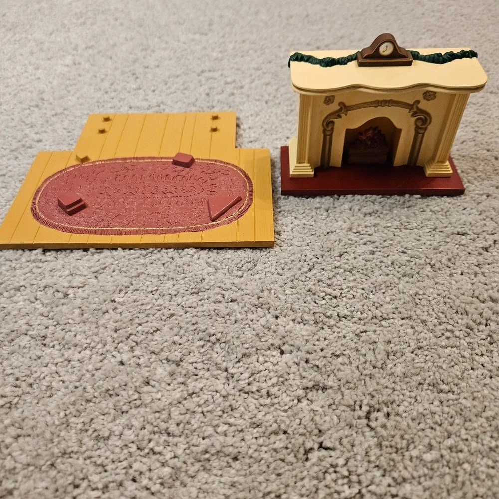 Hallmark 1993 The Bearingers Fireplace Flickering Light‎ Tabletop Display Works